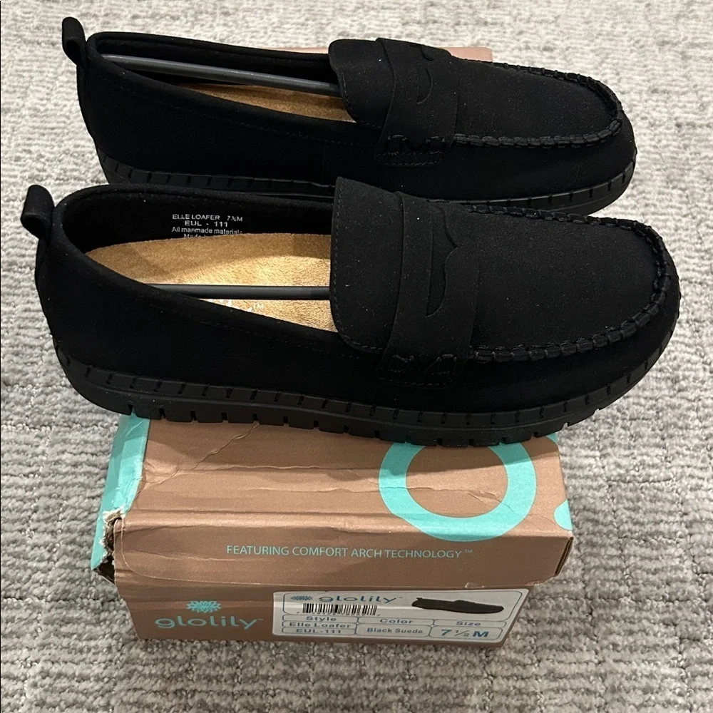 GLOLILY ELLE LOAFER Black Suede 7.5